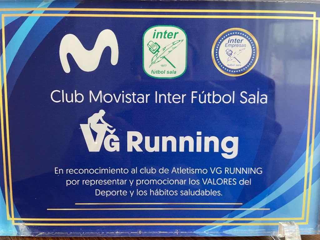 VG Running - Homenaje 10 años Club Movistar Inter Futbol Sala - Diploma